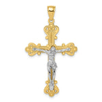 Load image into Gallery viewer, 14K Two-tone Gold Engraved Crucifix Charm Pendant
