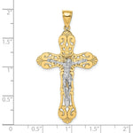 Load image into Gallery viewer, 14K Two-tone Gold Crucifix Charm Pendant