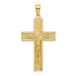 Load image into Gallery viewer, 14K Yellow Gold With Satin Finish In Middle Crucifix Charm Pendant
