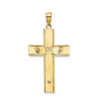 Load image into Gallery viewer, 14K Yellow Gold With Satin Finish In Middle Crucifix Charm Pendant