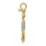 Load image into Gallery viewer, 14K Two-tone Gold 3-D Large Anchor With White Wrapped Rope Charm Pendant