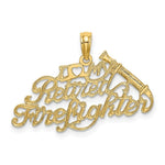 Load image into Gallery viewer, 14K Yellow Gold I Love My Retired Firefighter Charm Pendant