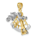 Load image into Gallery viewer, 14K Two-tone Gold 3-D Moveable Old Fashion Compass Charm Pendant