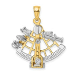 Load image into Gallery viewer, 14K Two-tone Gold 3-D Moveable Old Fashion Compass Charm Pendant