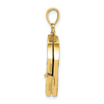 Load image into Gallery viewer, 14K Yellow Gold with White Rhodium 3-D Footprints The Sand Book With Prayer Inside Charm Pendant