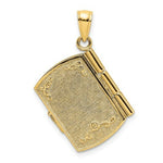 Load image into Gallery viewer, 14K Yellow Gold with White Rhodium 3-D Footprints The Sand Book With Prayer Inside Charm Pendant