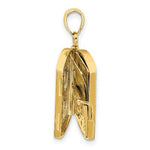 Load image into Gallery viewer, 14K Yellow Gold with White Rhodium 3-D Footprints The Sand Book With Prayer Inside Charm Pendant