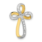 Load image into Gallery viewer, 14K Yellow Gold with White Rhodium Diamond-Cut Twisted Cross Charm Pendant