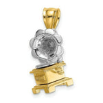 Load image into Gallery viewer, 14K Two-tone Gold 3-D Moveable Phonograph Charm Pendant