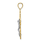 Load image into Gallery viewer, 14K Two-tone Gold Lace Trim Crucifix Charm Pendant