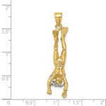 Load image into Gallery viewer, 14K Two-Tone Gold 3-D Female Scuba Diver Charm Pendant