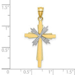 Load image into Gallery viewer, 14K Two-tone Gold 2-D Fashion Cross Charm Pendant