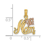 Load image into Gallery viewer, 14K Two-Tone Gold Mom With Butterfly Charm Pendant