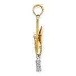 Load image into Gallery viewer, 14K Two-tone Gold 3-D Graduation Cap With Moveable Tassle Charm Pendant
