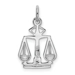 Load image into Gallery viewer, 14K White Gold Polished Flat-Backed Small Scales of Justice Charm