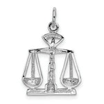 Load image into Gallery viewer, 14K White Gold Polished Open-Backed Large Scales of Justice Charm