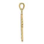 Load image into Gallery viewer, 14K Yellow Gold Polished with Textured Beaded Cross Charm Pendant
