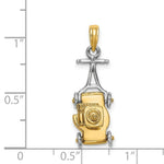 Load image into Gallery viewer, 14K Two-tone Gold 3-D Lawn Mower Charm Pendant