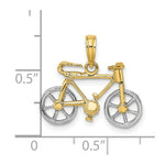 Load image into Gallery viewer, 14K Two-tone Gold 3-D Bicycle Moveabel Tires Charm Pendant