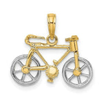 Load image into Gallery viewer, 14K Two-tone Gold 3-D Bicycle Moveabel Tires Charm Pendant