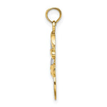 Load image into Gallery viewer, 14K Yellow Gold with White Rhodium Snowman With Joy Pendant