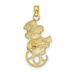 Load image into Gallery viewer, 14K Yellow Gold with White Rhodium Snowman With Joy Pendant