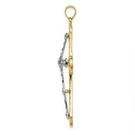 Load image into Gallery viewer, 14K Two-tone Gold Diamond-cut Filigree Cross Charm Pendant