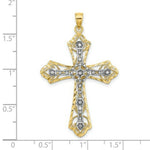 Load image into Gallery viewer, 14K Two-tone Gold Diamond-cut Filigree Cross Charm Pendant