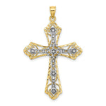 Load image into Gallery viewer, 14K Two-tone Gold Diamond-cut Filigree Cross Charm Pendant