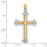 Load image into Gallery viewer, 14K Two-tone Gold Polished Cross Charm Pendant