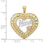 Load image into Gallery viewer, 14K Two-tone Yellow & Rose Gold NANA in Heart With Flowers Charm Pendant