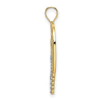 Load image into Gallery viewer, 14K Yellow Gold with White Rhodium with Diamond-cut Polished Hearts Charm Pendant
