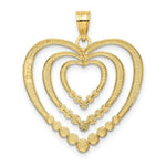 Load image into Gallery viewer, 14K Yellow Gold with White Rhodium with Diamond-cut Polished Hearts Charm Pendant