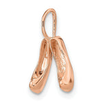 Load image into Gallery viewer, 14K Rose Gold Solid Polished 3-Dimensional Ballet Slippers Charm