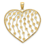 Load image into Gallery viewer, 14K Yellow Gold with White Rhodium with Diamond-cut Beaded Heart Charm Pendant