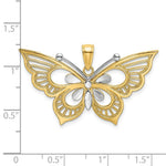 Load image into Gallery viewer, 14K Two-tone Gold Diamond-cut Butterfly Charm Pendant