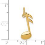 Load image into Gallery viewer, 14K Yellow Gold Polished Flat-Backed Musical Note Charm