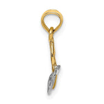 Load image into Gallery viewer, 14K Two-Tone Gold Polished 2-D Hearts Interwined Charm Pendant