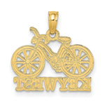 Load image into Gallery viewer, Key West Under Bicycle With White Tires in 14K Yellow Gold and White Rhodium