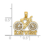 Load image into Gallery viewer, Key West Under Bicycle With White Tires in 14K Yellow Gold and White Rhodium