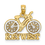 Load image into Gallery viewer, Key West Under Bicycle With White Tires in 14K Yellow Gold and White Rhodium