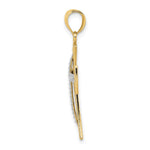 Load image into Gallery viewer, 14K Two-tone Gold 2-D & Diamond-cut Beaded Filigree Cross Charm Pendant