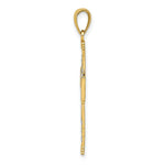 Load image into Gallery viewer, 14K Yellow Gold with White Rhodium Diamond-cut with Cut-Out Cross Charm Pendant