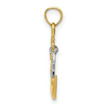 Load image into Gallery viewer, 14K Two-tone Gold Polished Open-Backed Half Moon & Star Pendant