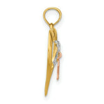Load image into Gallery viewer, 14K Tri-Color Gold BELive in Heart With Breast Cancer Ribbon
