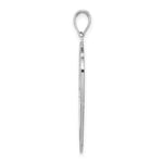 Load image into Gallery viewer, 14k White Gold Cross Shield With Joshua 1:9 On Reverse Charm Pendant