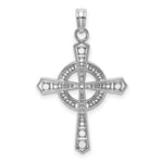 Load image into Gallery viewer, 14K White Gold Beaded Celtic Cross With Eternity Charm Pendant