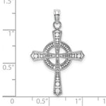 Load image into Gallery viewer, 14K White Gold Beaded Celtic Cross With Eternity Charm Pendant