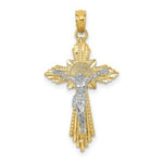 Load image into Gallery viewer, 14K Two-Tone Gold Diamond-cut Crucifix Pendant