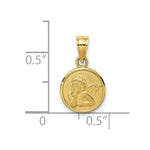 Load image into Gallery viewer, 14K Yellow Gold 10mm Engraved Angel Coin Charm Pendant